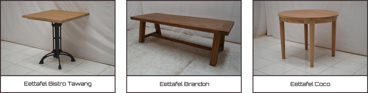 Overzicht Tafels - Teak Meubelen - Baan Wonen