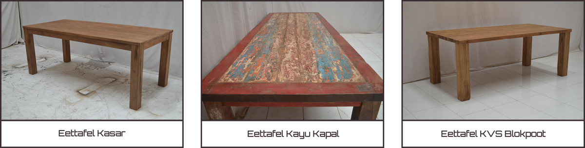 Overzicht Tafels - Teak Meubelen - Baan Wonen