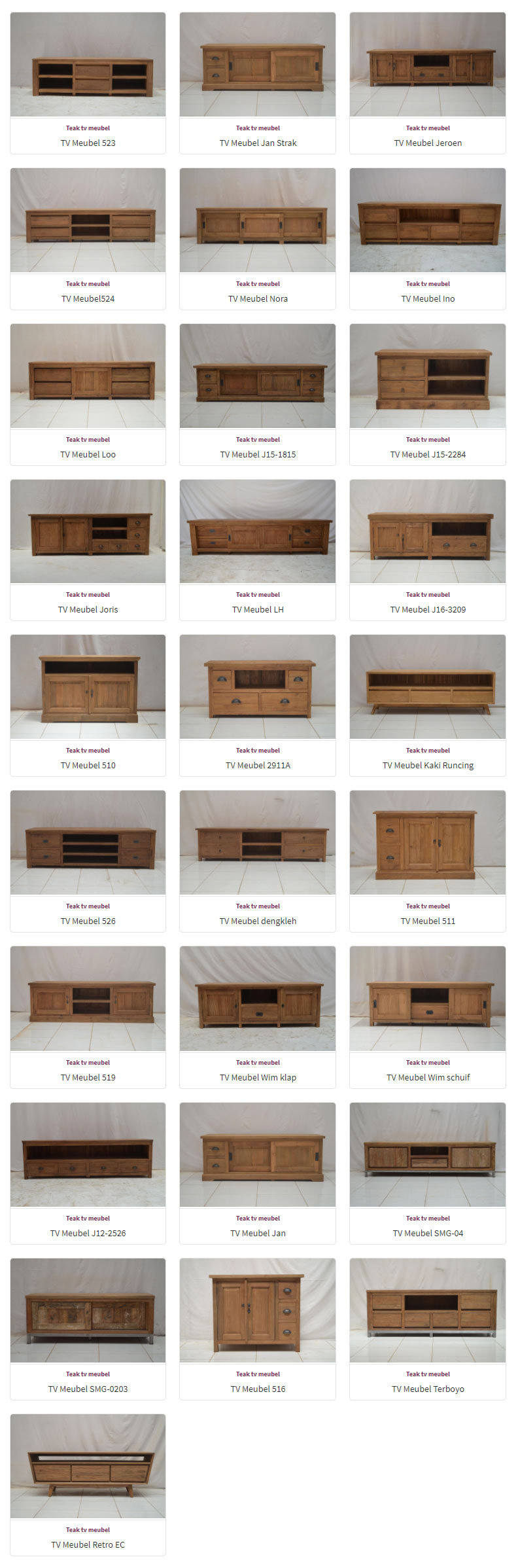 TV Kasten - Dressoirs - Teak meubelen - Baan Wonen