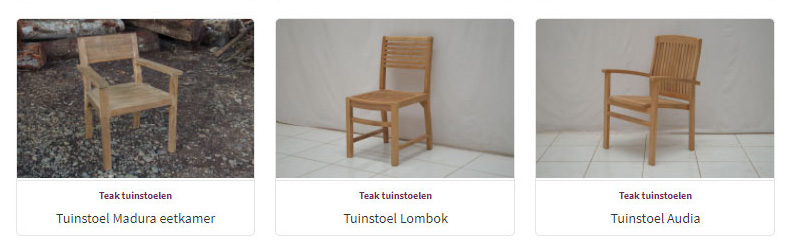 Tuinstoelen overzicht - Teak Meubelen - Baan Wonen